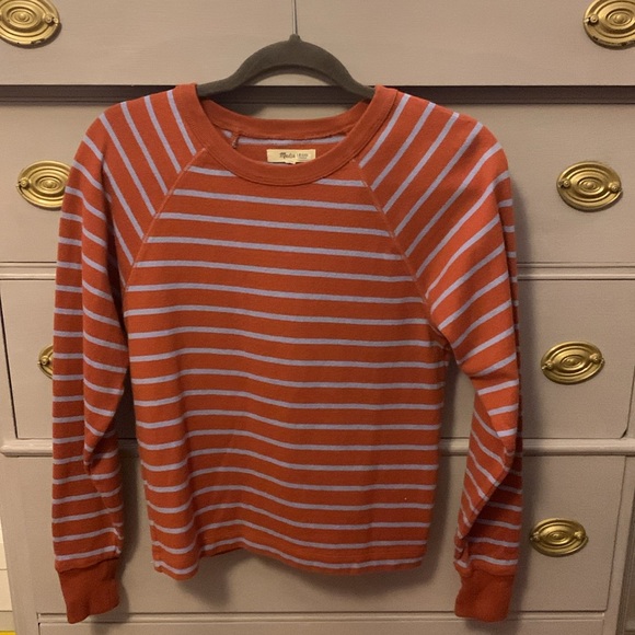 Madewell rust and periwinkle crew neck sweatshirt - Picture 5 of 6